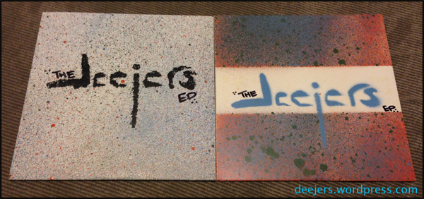 The deejersEP album art created with many different colors of spray paint.
